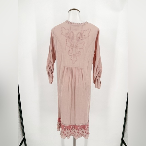 Soft Surroundings Embroidered Floral Button Front Lace Dress - Picture 4 of 5